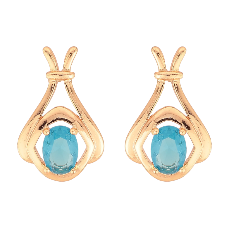 Сережки Xuping M&L колір 18K пусети "Візерунок з блакитними кристалами" фото №1 Сережки Xuping M&L колір 18K пусети "Візерунок з блакитними кристалами" фото №1