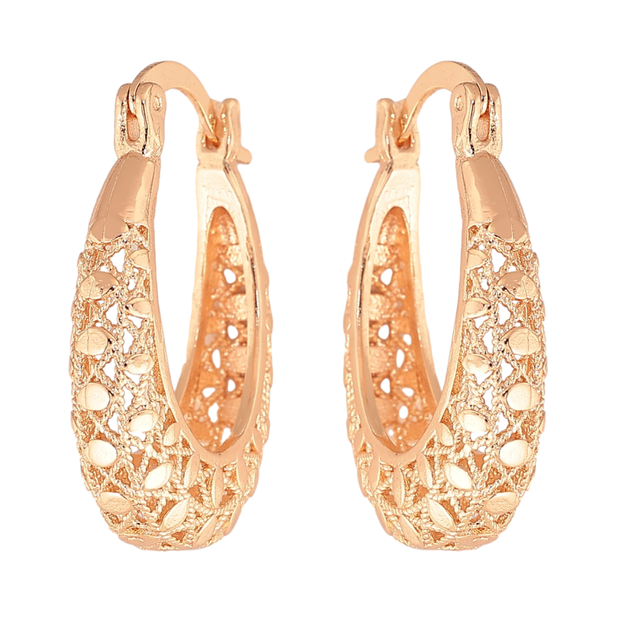 Сережки Xuping M&L колір 18K замок-шпилька "Декоративний візерунок" фото №1