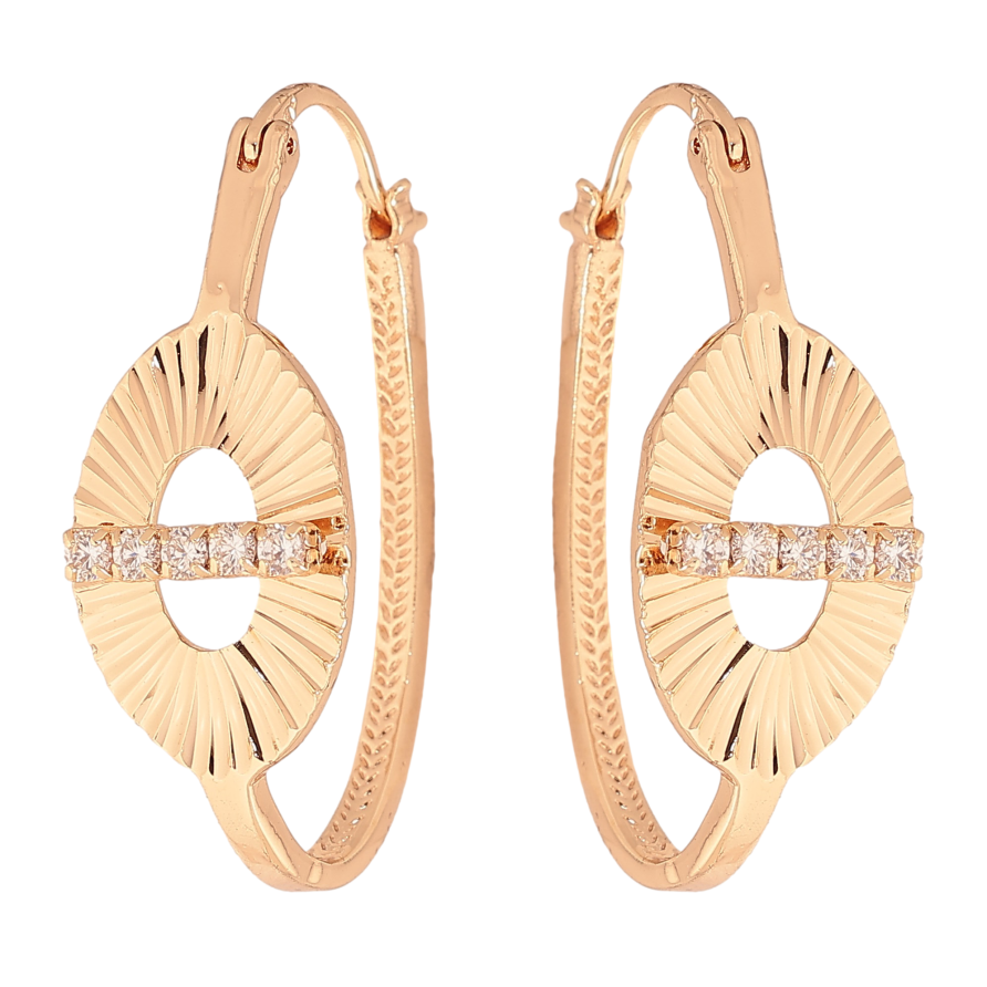 Сережки Xuping M&L колір 18K замок-шпилька "Декоративний візерунок з кристалами" фото №1