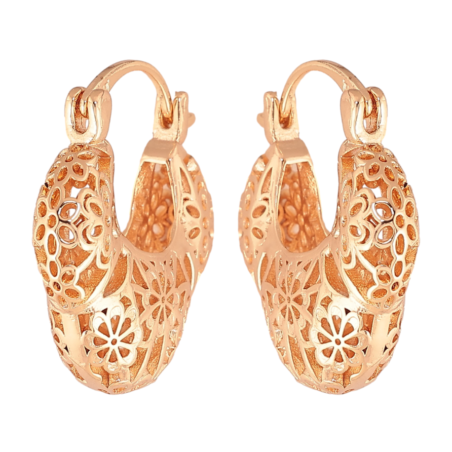 Сережки Xuping M&L колір 18K замок-шпилька "Декоративний візерунок"  фото №1