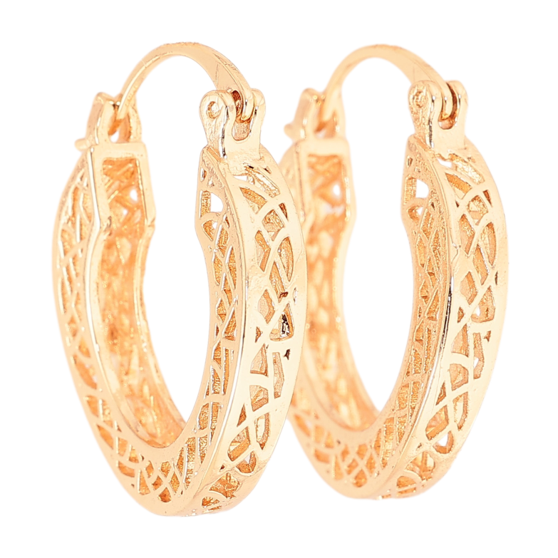 Сережки Xuping M&L колір 18K замок-шпилька "Декоративний візерунок" ø  ø 2.2см фото №1