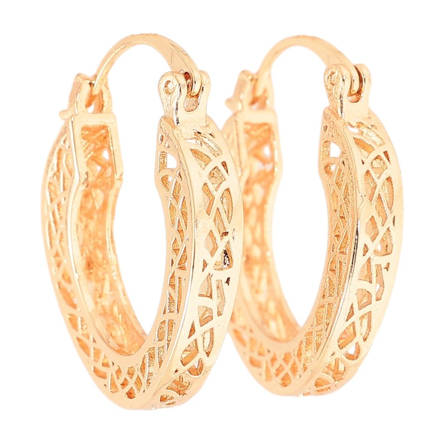 Сережки Xuping M&L колір 18K замок-шпилька "Декоративний візерунок" ø  ø 2.2см фото №1