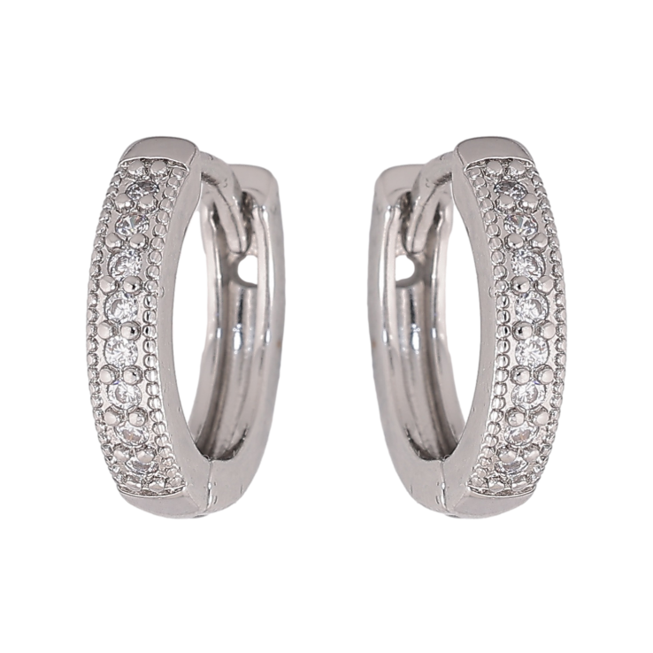 Сережки Xuping M&L колір Родій колечка "Доріжки кристалів" фото №20