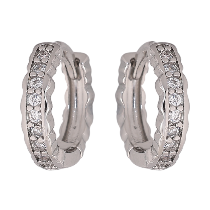 Серьги Xuping M&L цвет Родий колечки "Дорожки кристаллов" фото №19