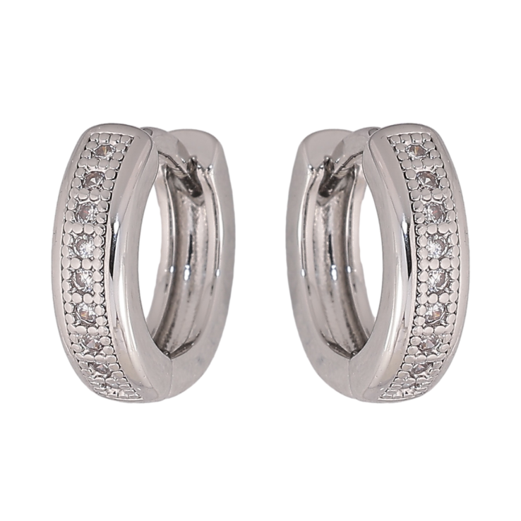 Сережки Xuping M&L колір Родій колечка "Доріжки кристалів" фото №19