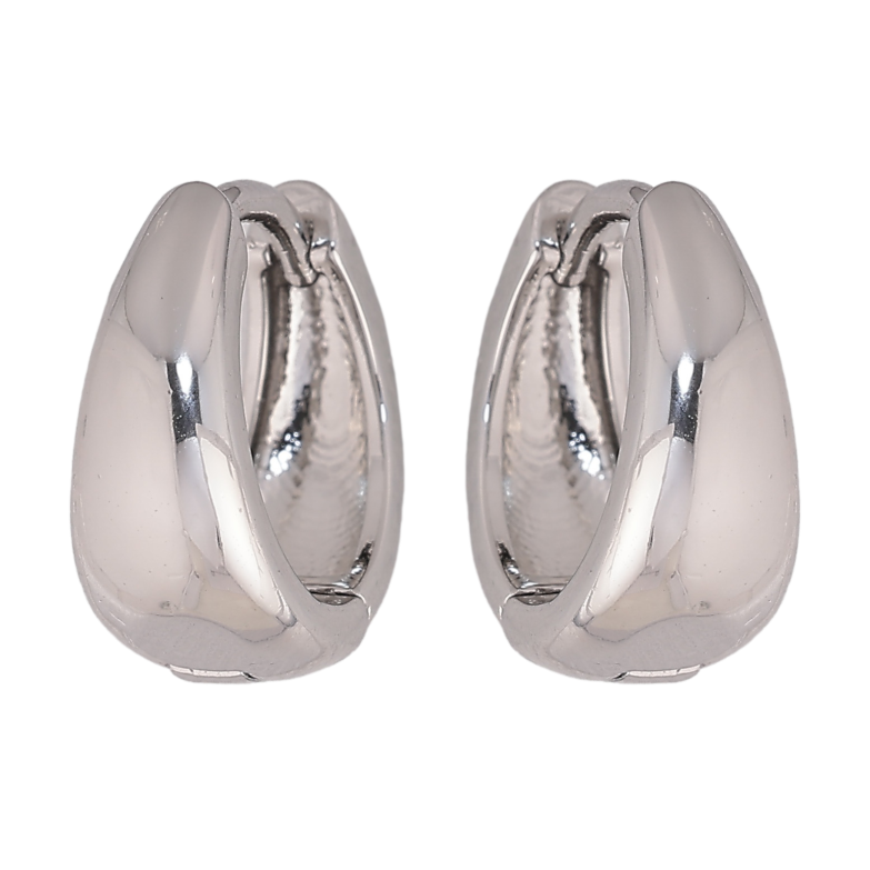 Серьги Xuping M&L цвет Родий колечки "Классика" ø 14мм фото №1