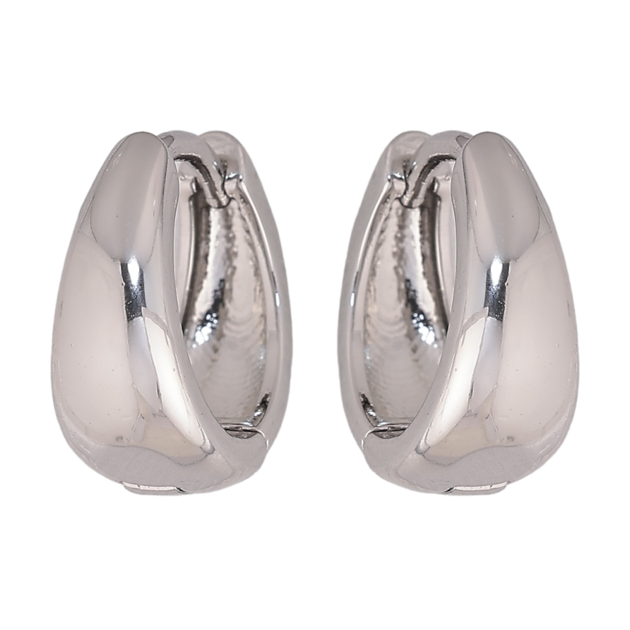 Серьги Xuping M&L цвет Родий колечки "Классика" ø 14мм фото №1