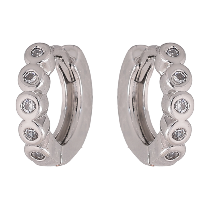 Серьги Xuping M&L цвет Родий колечки "Дорожки кристаллов" фото №21