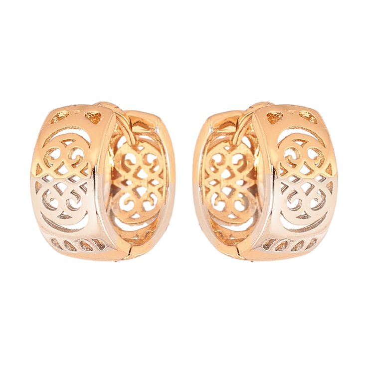 Сережки Xuping колір Позолота 18К + Родій колечка "Різний візерунок" фото №4 Сережки Xuping колір Позолота 18К + Родій колечка "Різний візерунок" фото №4