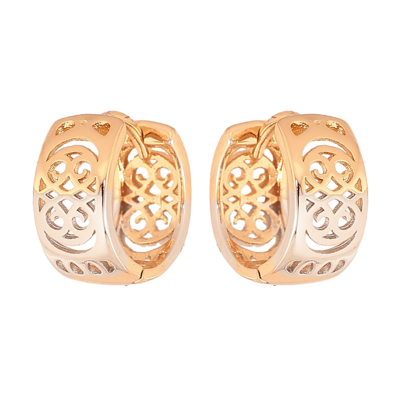 Сережки Xuping колір Позолота 18К + Родій колечка "Різний візерунок" фото №1