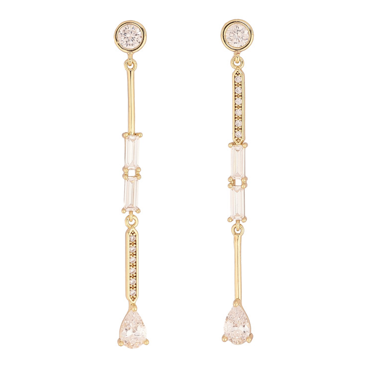 Сережки Xuping колір Позолота 14K пусети "Підвіски з кристалами" фото №6 Сережки Xuping колір Позолота 14K пусети "Підвіски з кристалами" фото №6