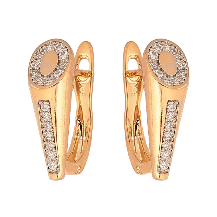 Сережки Xuping колір Позолота 18K+ Родій англійський замок "Декоративний візерунок з кристалами" фото №16 Сережки Xuping колір Позолота 18K+ Родій англійський замок "Декоративний візерунок з кристалами" фото №16