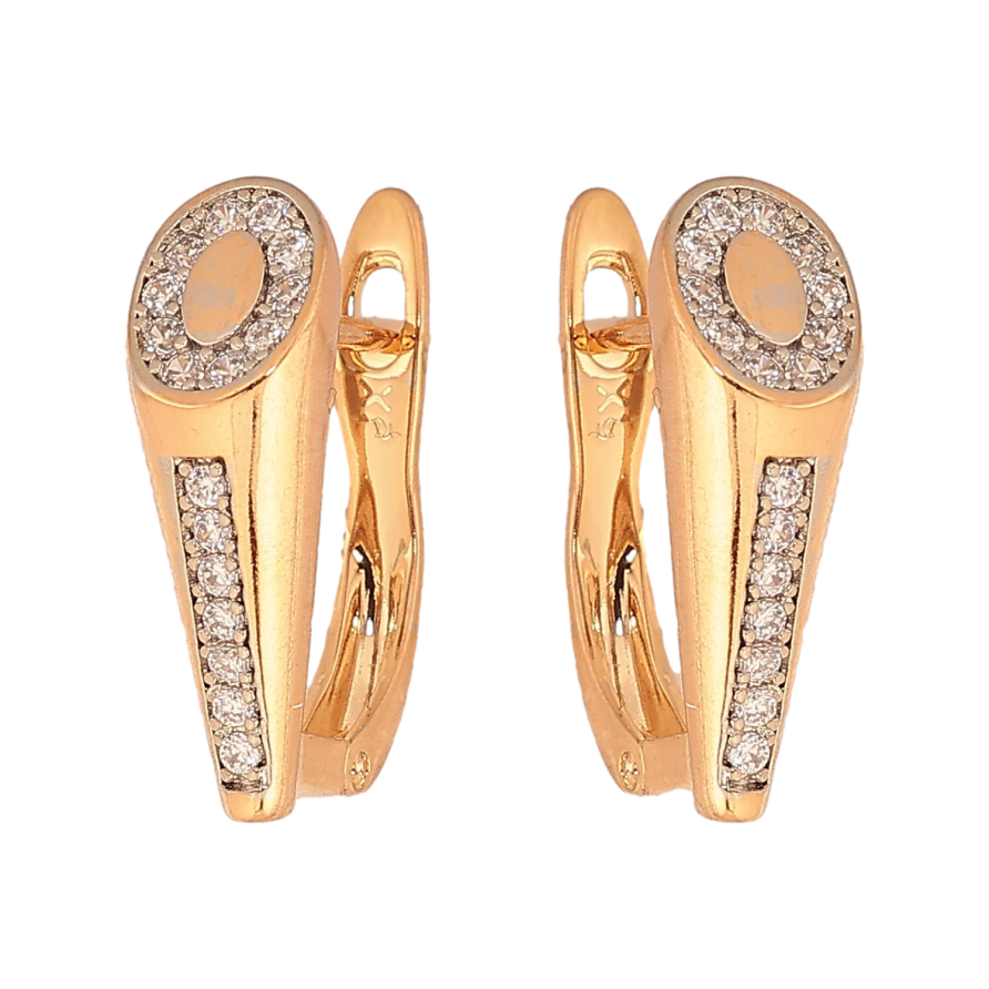 Сережки Xuping колір Позолота 18K+ Родій англійський замок "Декоративний візерунок з кристалами" фото №1