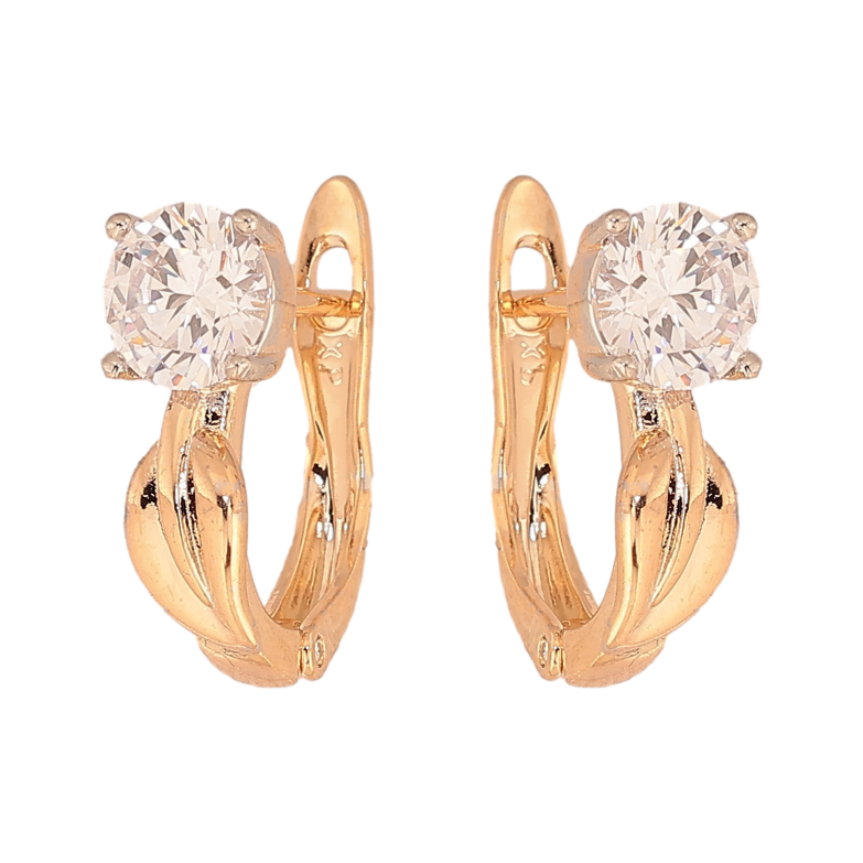 Сережки Xuping колір Позолота 18K + Родій англійський замок "Кришталеві кульбаби" фото №1