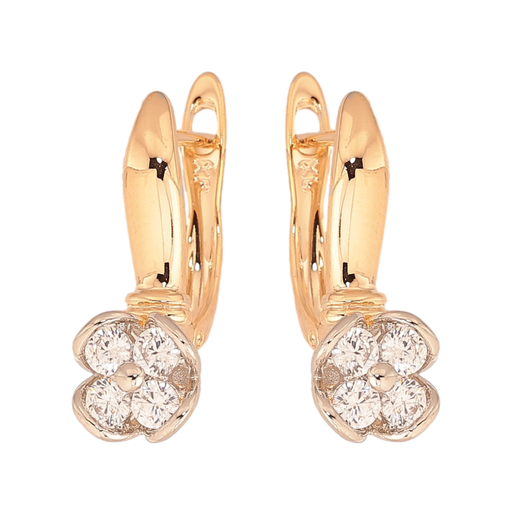 Сережки Xuping колір Позолота 18K + Родій англійський замок "Кришталеві квіточки" фото №19 Сережки Xuping колір Позолота 18K + Родій англійський замок "Кришталеві квіточки" фото №19