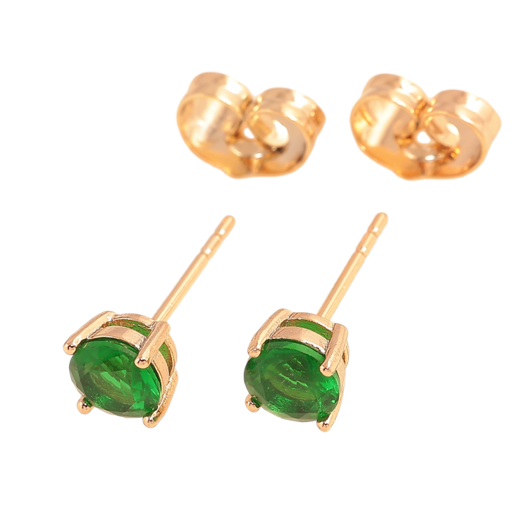 Серьги Xuping цвет позолота 18К пусеты зеленые кристаллы в 4-х крапановой оправе ø 5мм фото №20
