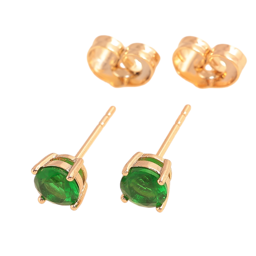 Серьги Xuping цвет позолота 18К пусеты зеленые кристаллы в 4-х крапановой оправе ø 5мм фото №1 Серьги Xuping цвет позолота 18К пусеты зеленые кристаллы в 4-х крапановой оправе ø 5мм фото №1