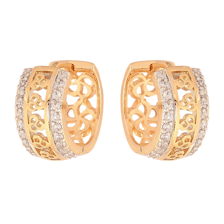 Сережки Xuping колір Позолота 18K+Родій колечка "Різний орнамент з доріжками кристалів" фото №17 Сережки Xuping колір Позолота 18K+Родій колечка "Різний орнамент з доріжками кристалів" фото №17