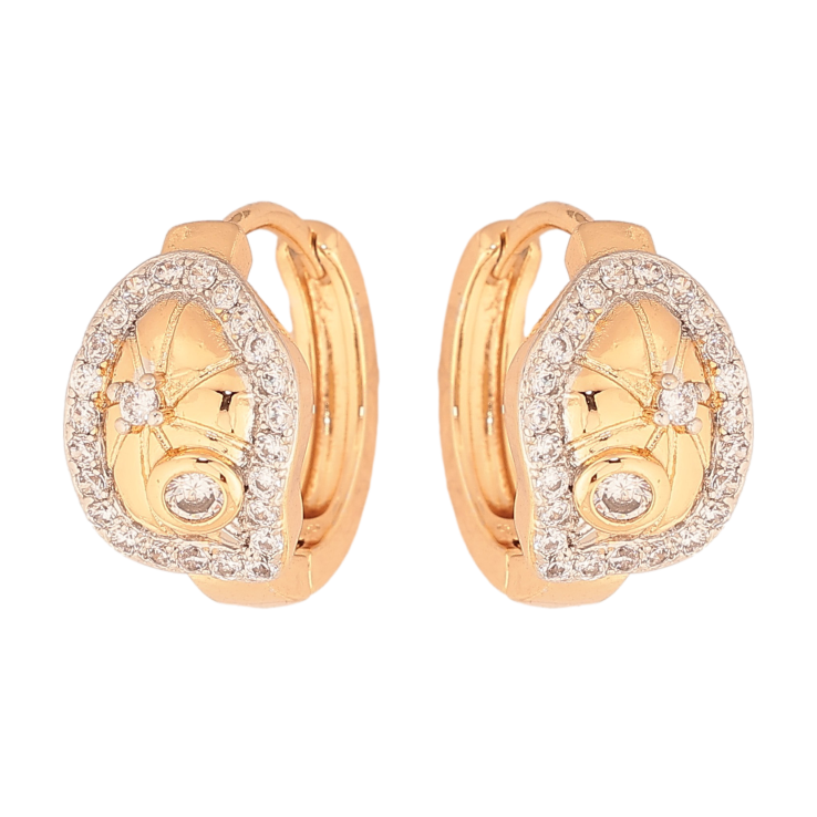Сережки Xuping колір Позолота 18К+Родій колечка "Візерунок з кристалами" фото №7 Сережки Xuping колір Позолота 18К+Родій колечка "Візерунок з кристалами" фото №7