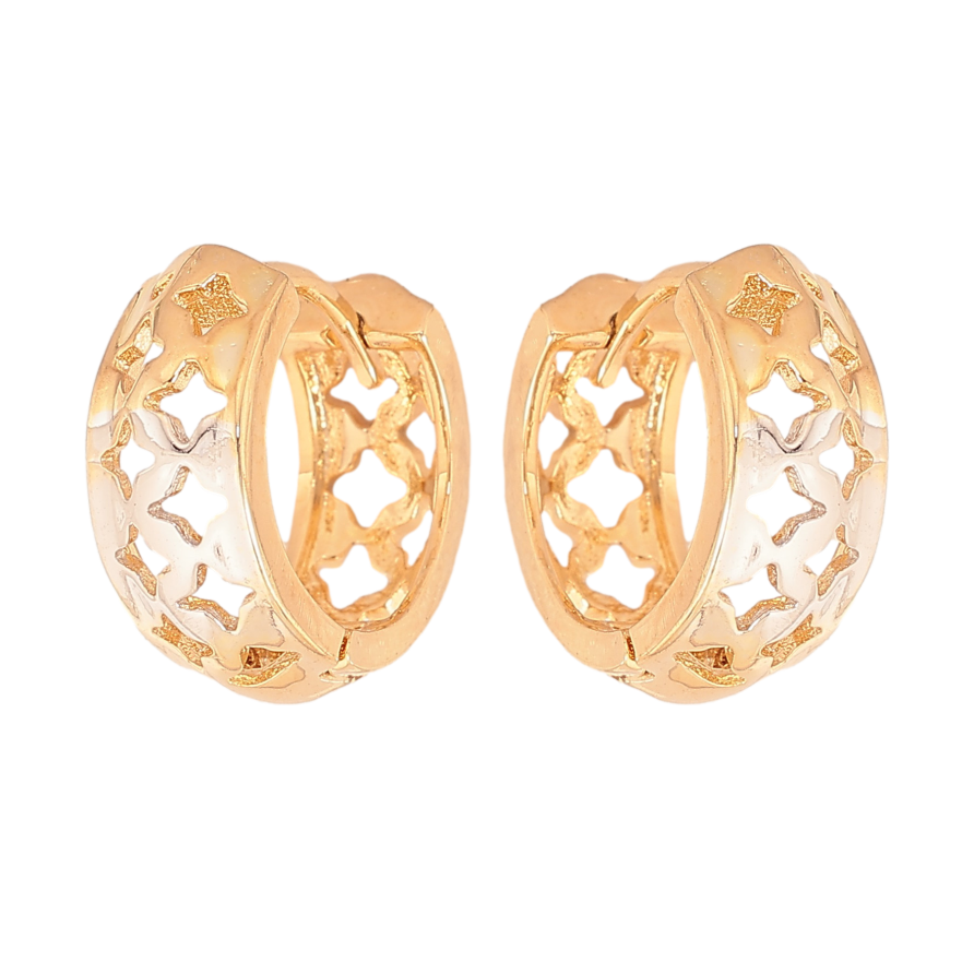 Сережки Xuping колір Позолота 18К+Родій колечка "Різний орнамент" фото №1