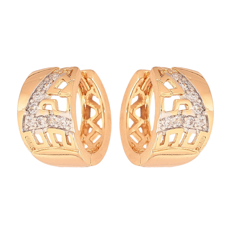 Сережки Xuping колір Позолота 18К+Родій колечка "Різний орнамент із кристалами" фото №13 Сережки Xuping колір Позолота 18К+Родій колечка "Різний орнамент із кристалами" фото №13