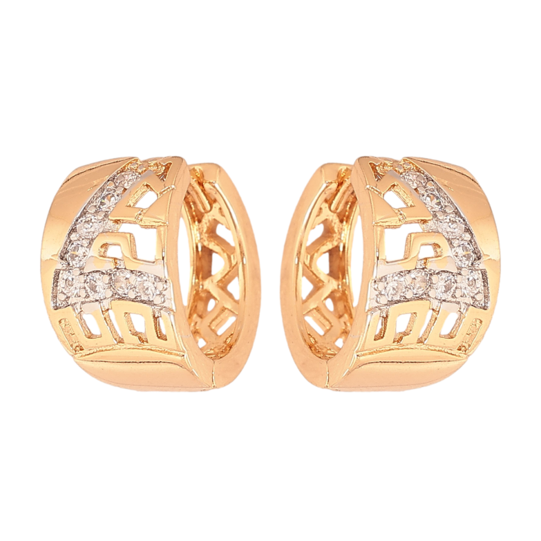 Сережки Xuping колір Позолота 18К+Родій колечка "Різний орнамент із кристалами" фото №1 Сережки Xuping колір Позолота 18К+Родій колечка "Різний орнамент із кристалами" фото №1