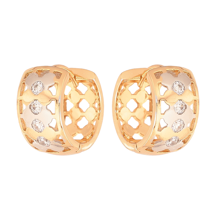 Сережки Xuping колір Позолота 18К+Родій колечка "Різний орнамент із кристалами" фото №9 Сережки Xuping колір Позолота 18К+Родій колечка "Різний орнамент із кристалами" фото №9