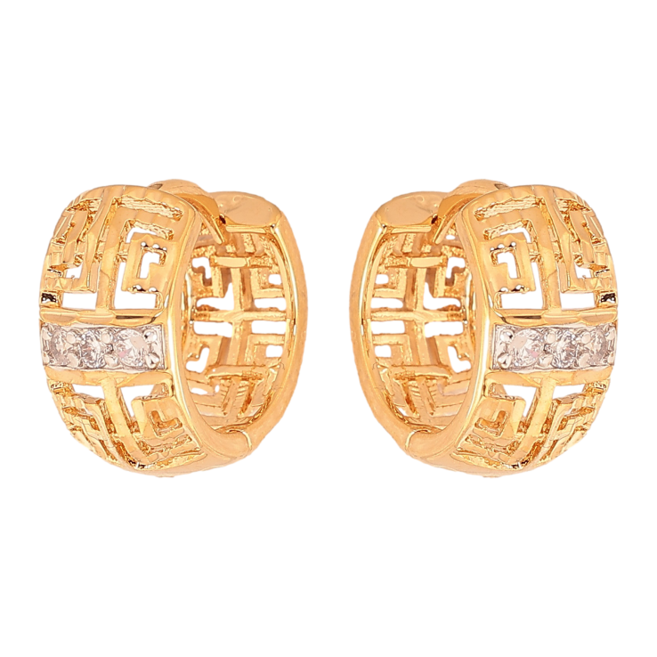 Сережки Xuping колір Позолота 18К+Родій колечка "Різний орнамент з кристалами" фото №6 Сережки Xuping колір Позолота 18К+Родій колечка "Різний орнамент з кристалами" фото №6