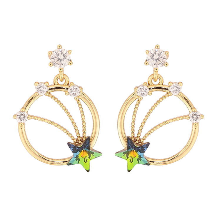 Сережки Xuping QQMM колір 14K з кристалами Swarovski пусети "Підвіски з кристалами Vitrail Medium" фото №11