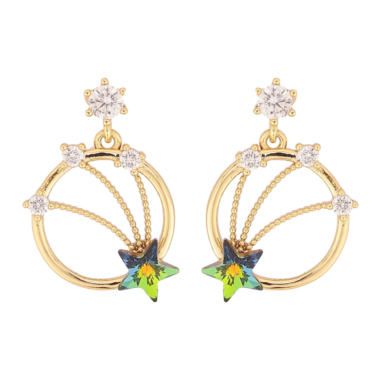 Сережки Xuping QQMM колір 14K з кристалами Swarovski пусети "Підвіски з кристалами Vitrail Medium" фото №1