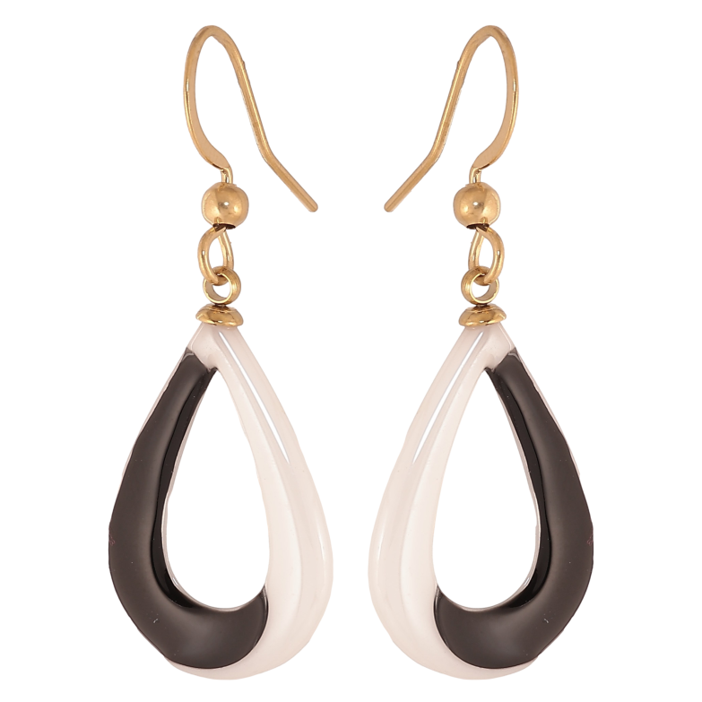 Сережки Xuping TTM Stainless Steel колір 14К французький замок "Декоративні керамічні підвіски" фото №7