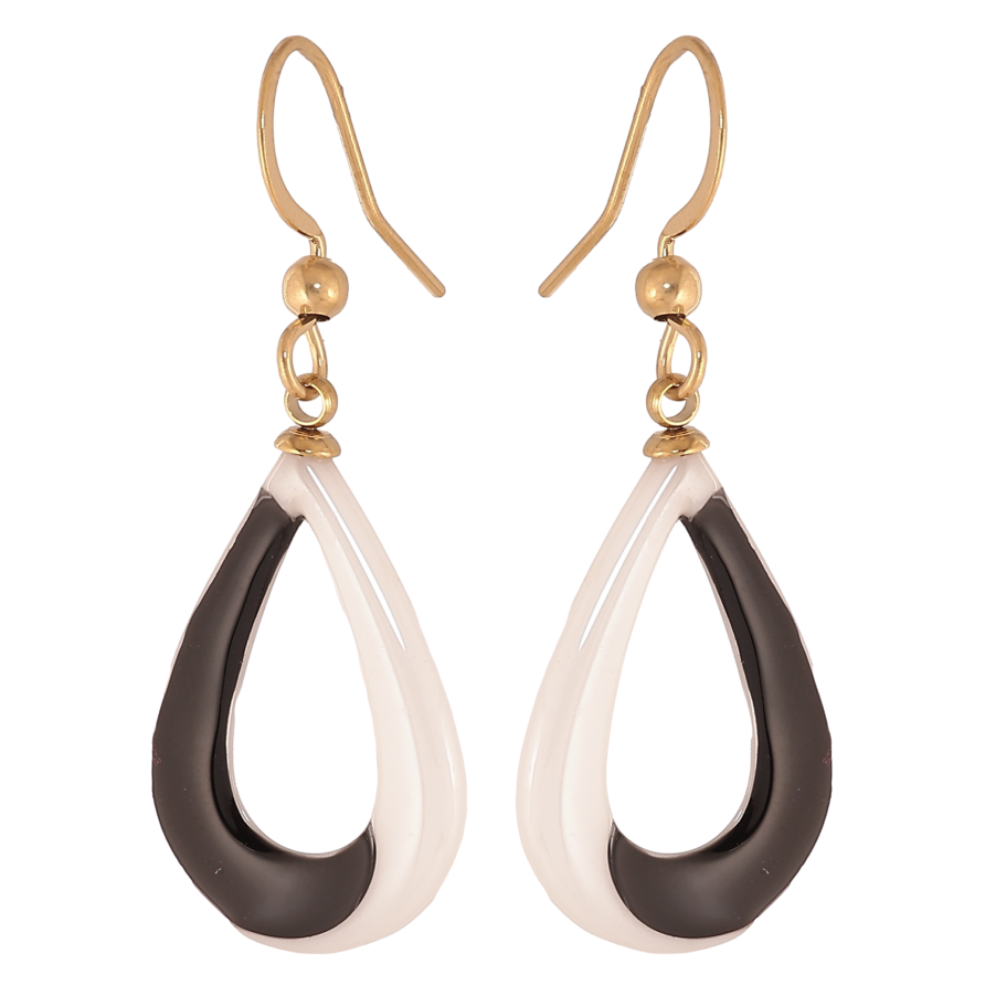 Сережки Xuping TTM Stainless Steel колір 14К французький замок "Декоративні керамічні підвіски" фото №1