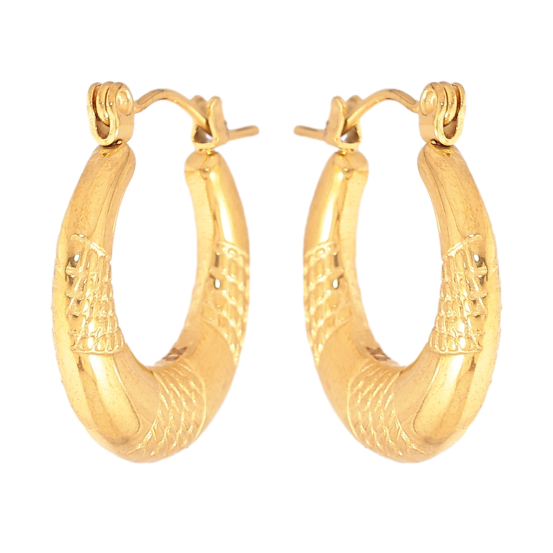 Сережки Xuping TTM Stainless Steel колір 14К кільця (конго) "Декоративні кільця" ø 2см фото №1