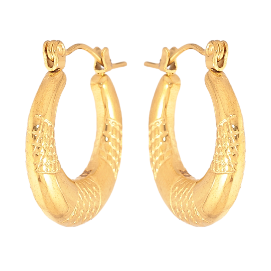 Сережки Xuping TTM Stainless Steel колір 14К кільця (конго) "Декоративні кільця" ø 2см фото №1