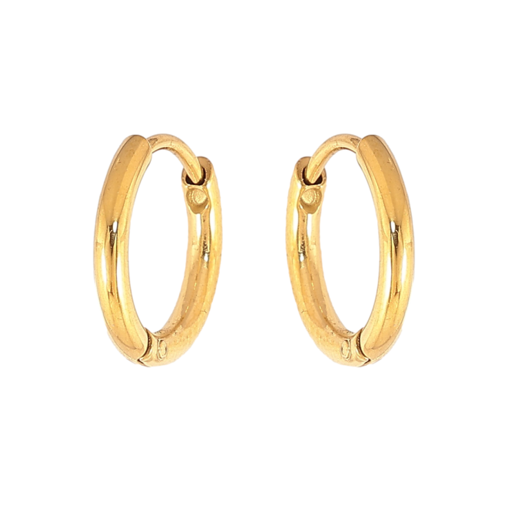 Серьги Xuping TTM Stainless Steel цвет 14К колечки "Классика, шир. 1,5мм" ø 11мм фото №17