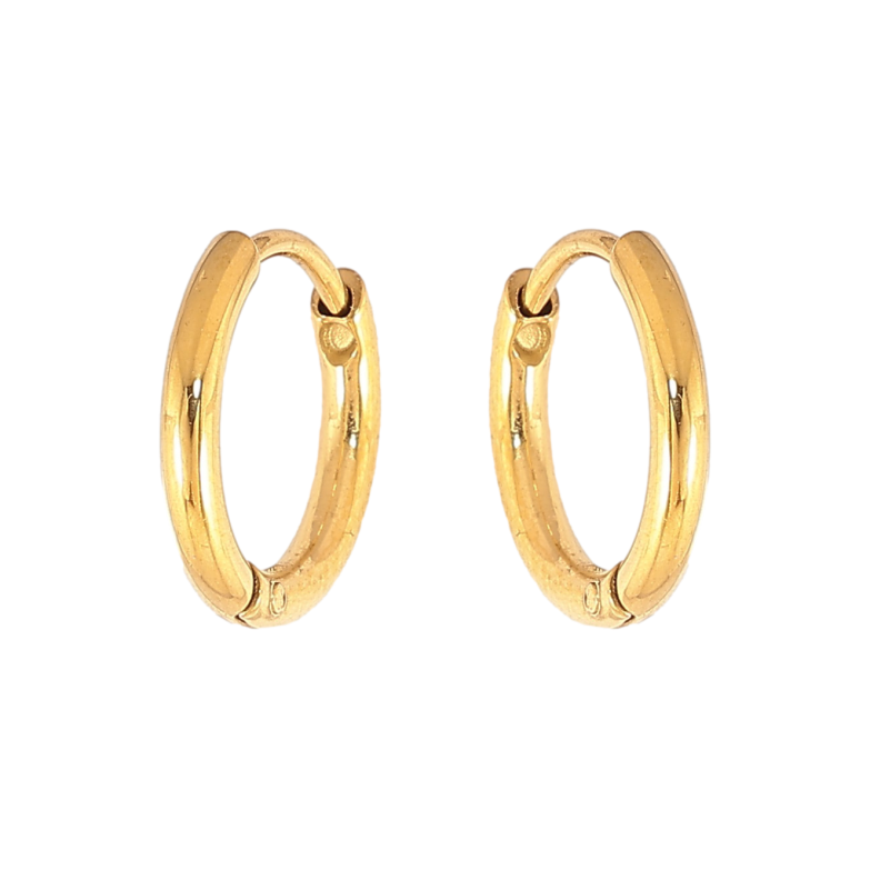 Сережки Xuping TTM Stainless Steel колір 14К колечка "Класика, шир. 1,5мм" ø 11мм фото №1