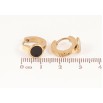 Серьги Xuping TTM Stainless Steel цвет 14К колечки "Черные вставки" фото №2