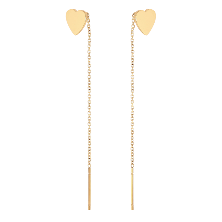 Серьги Xuping TTM Stainless Steel цвет 14К протяжки "Сердечки" фото №12