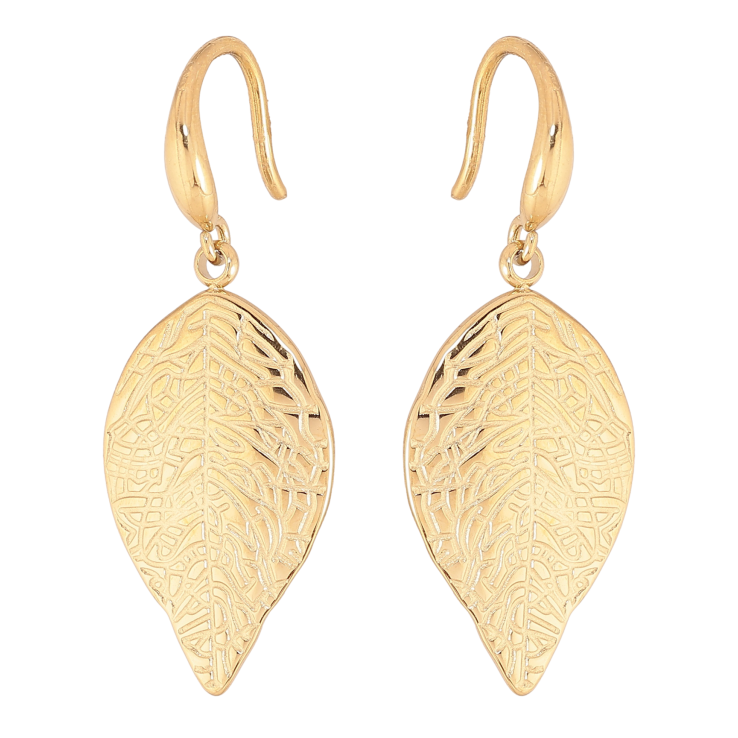 Сережки Xuping TTM Stainless Steel колір 14К французький замок листочки фото №25 Сережки Xuping TTM Stainless Steel колір 14К французький замок листочки фото №25