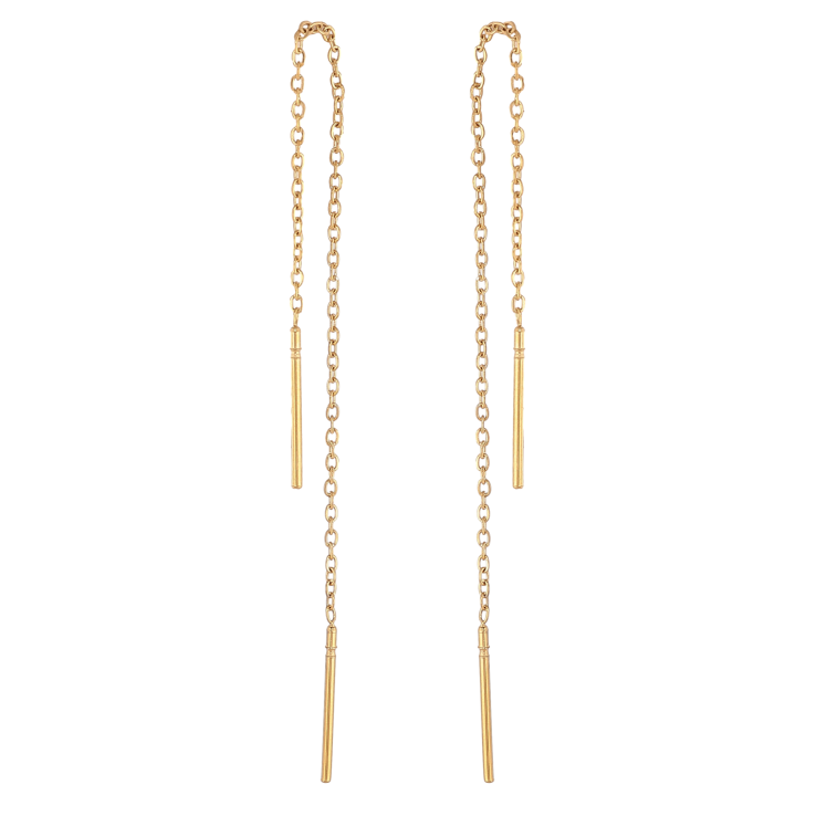 Серьги Xuping TTM Stainless Steel цвет 14К протяжки "Цепочки" фото №8