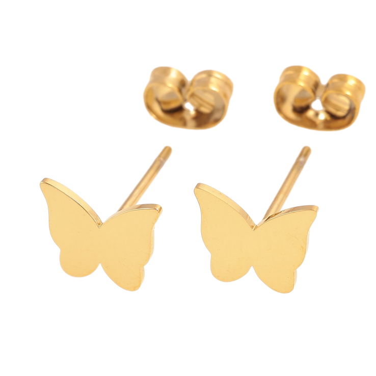 Сережки Xuping TTM Stainless Steel колір 14К пусети метелики фото №13