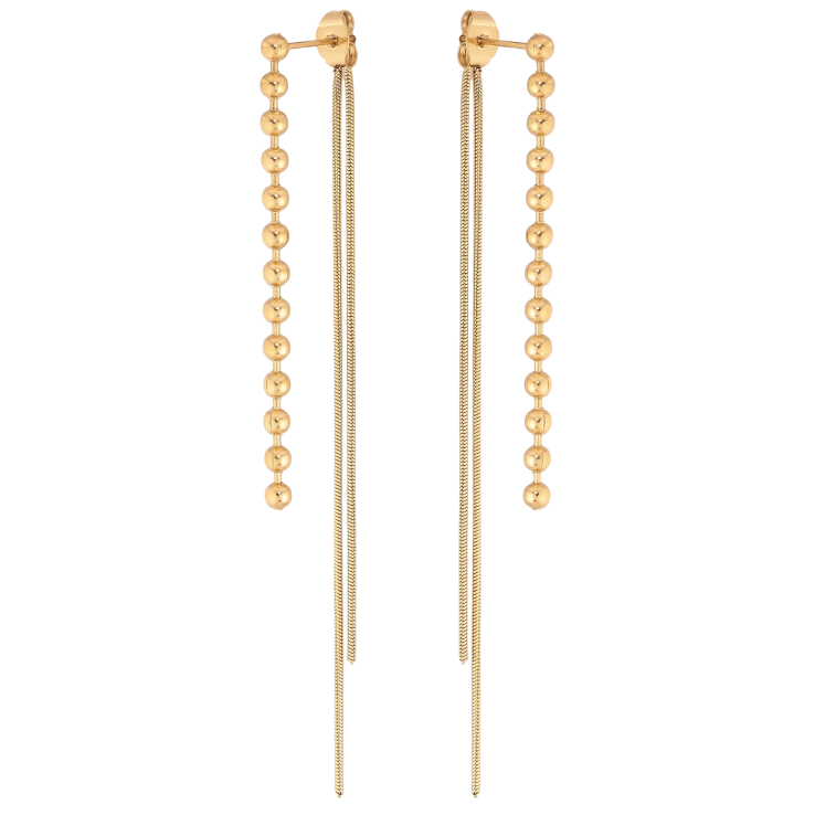 Сережки Xuping TTM Stainless Steel колір 14К пусети-джекети "Підвіски з ланцюжками" фото №13