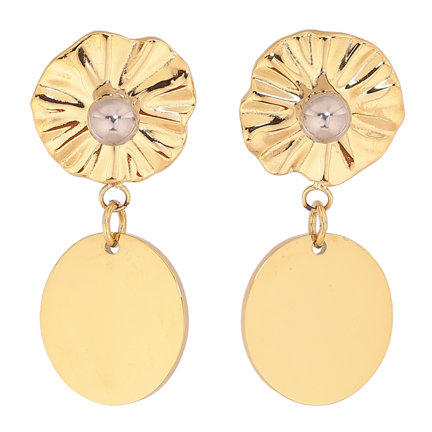 Сережки Xuping TTM Stainless Steel колір 14К + родій пусети декоративні підвіски фото №1