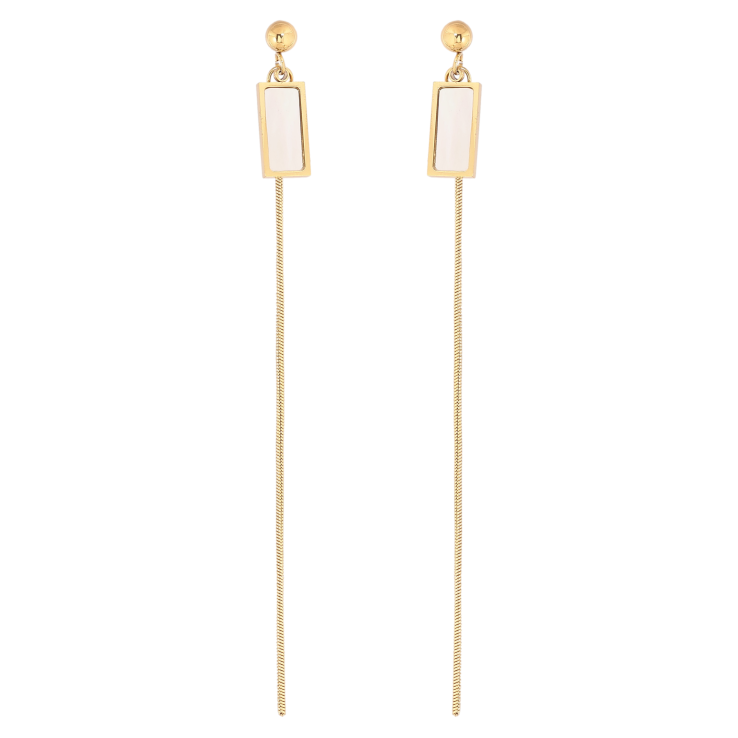 Сережки Xuping TTM Stainless Steel колір 14К пусети підвіски з перламутровими вставками фото №24