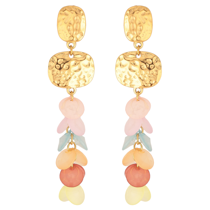 Сережки Xuping TTM Stainless Steel колір 14К пусети "Кольорові підвіски" фото №11 Сережки Xuping TTM Stainless Steel колір 14К пусети "Кольорові підвіски" фото №11