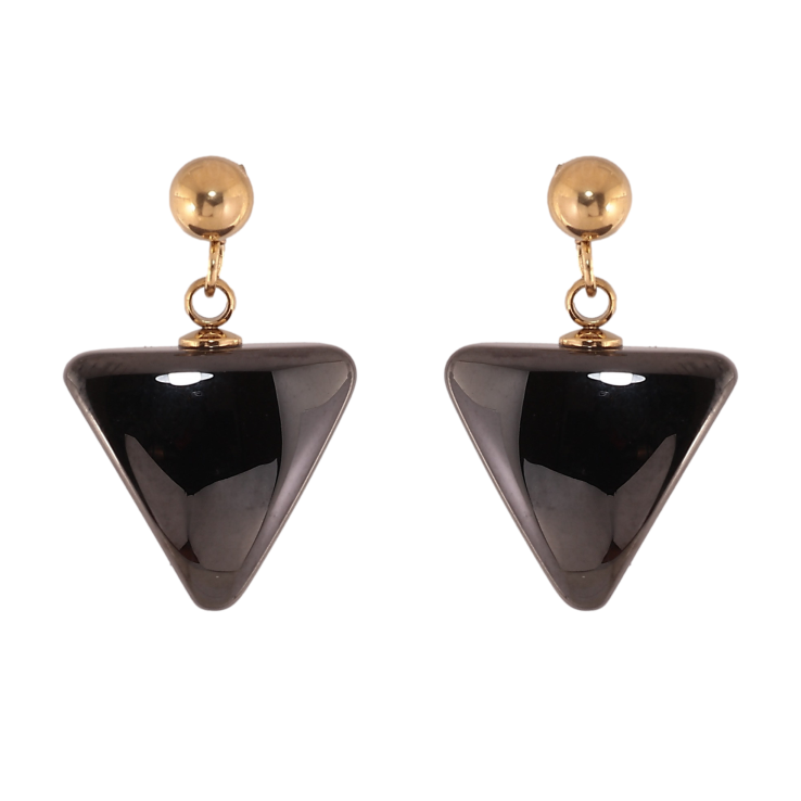 Сережки Xuping TTM Stainless Steel колір 14К пусети "Трикутні підвіски із чорної кераміки" фото №19 Сережки Xuping TTM Stainless Steel колір 14К пусети "Трикутні підвіски із чорної кераміки" фото №19