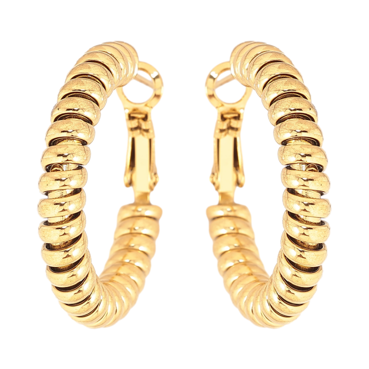 Сережки Xuping TTM Stainless Steel колір 14К кільця (конго) "Декоративний візерунок" ø 3см фото №9 Сережки Xuping TTM Stainless Steel колір 14К кільця (конго) "Декоративний візерунок" ø 3см фото №9