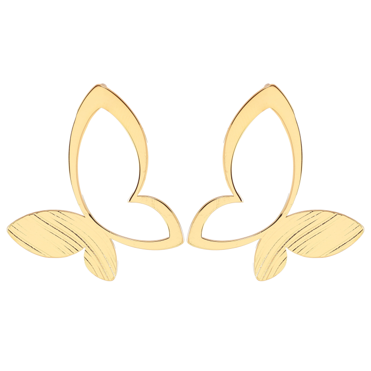 Сережки Xuping TTM Stainless Steel колір 14К пусети "Метелики" фото №15 Сережки Xuping TTM Stainless Steel колір 14К пусети "Метелики" фото №15