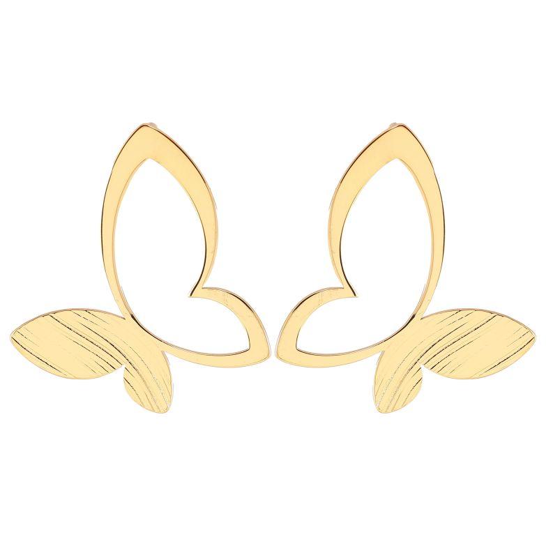 Сережки Xuping TTM Stainless Steel колір 14К пусети "Метелики" фото №1 Сережки Xuping TTM Stainless Steel колір 14К пусети "Метелики" фото №1