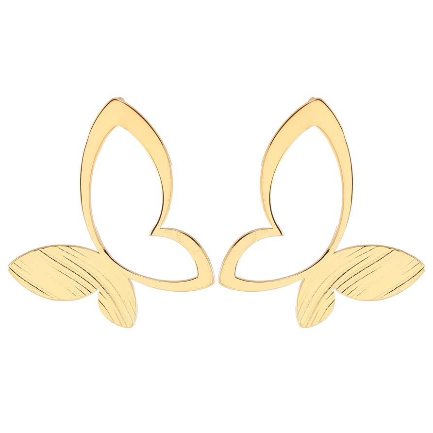 Сережки Xuping TTM Stainless Steel колір 14К пусети "Метелики" фото №1 Сережки Xuping TTM Stainless Steel колір 14К пусети "Метелики" фото №1